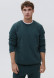 Black color basic men three-thread insulated sweatshirt